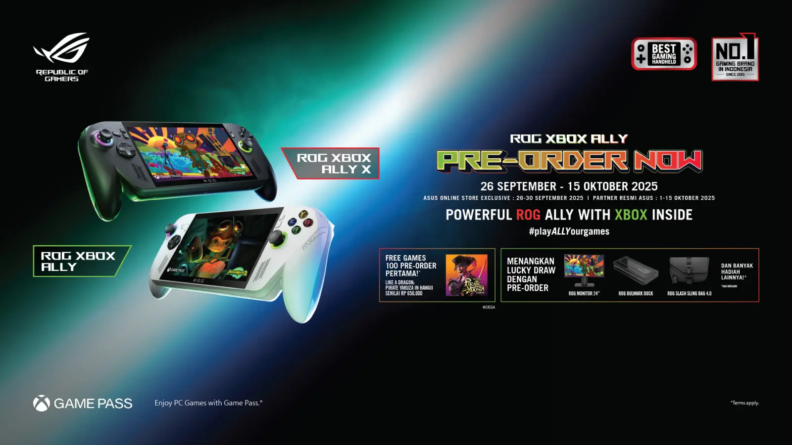 ASUS Buka Pesan Awal ROG Xbox Ally dengan Hadiah Menarik untuk 100 Pembeli Pertama 24 preorder asus ROG Xbox ALLY indonesia