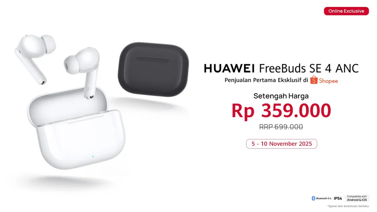 Harga 359 Ribu Rupiah, Huawei FreeBuds SE 4 ANC Resmi Hadir di Indonesia 28 huawei freebuds SE 4 ANC 5