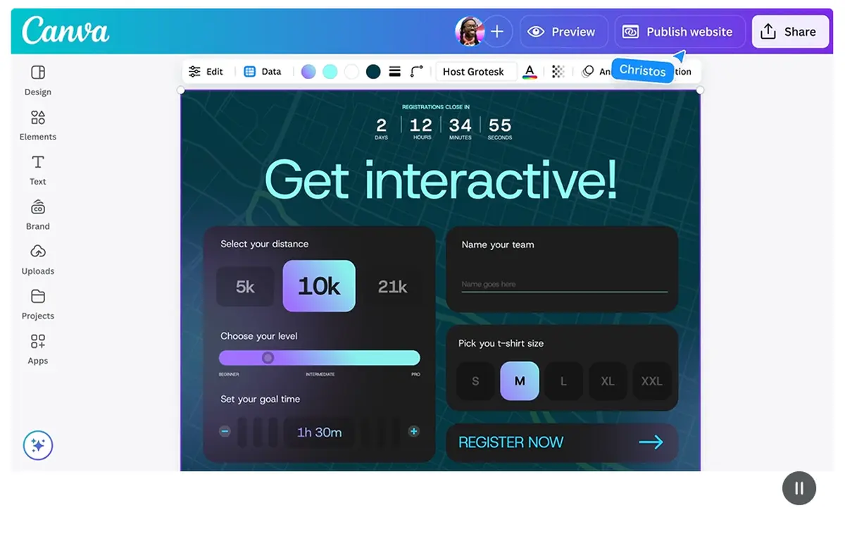 data in canva code 1