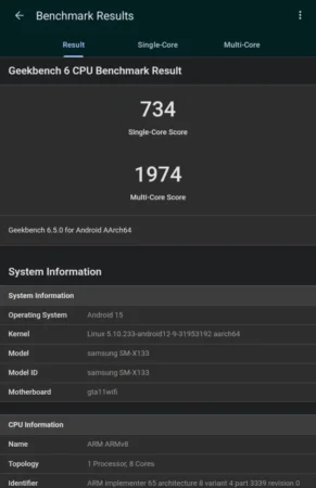 samsung galaxy tab A11 benchmark 3