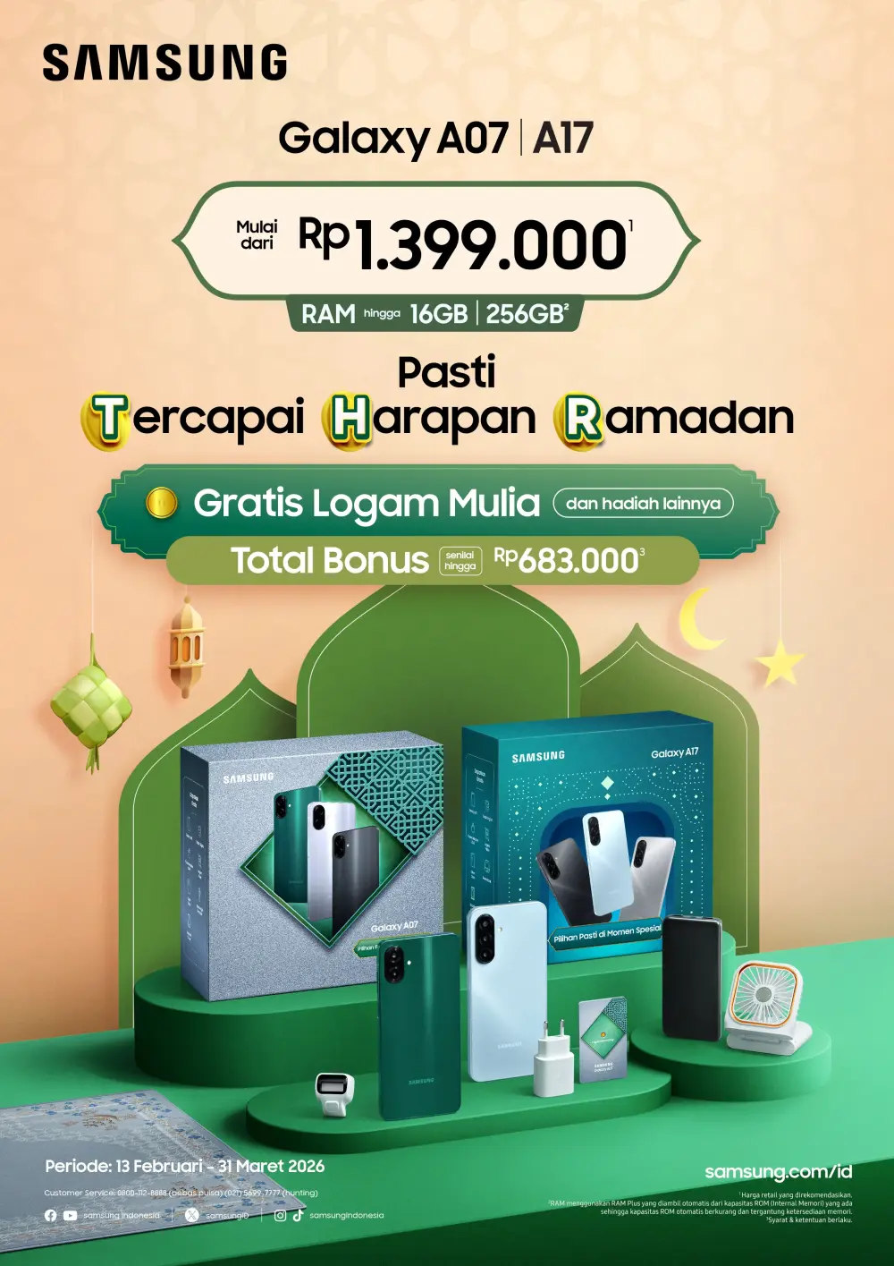 Samsung Hadirkan Galaxy A07 & Galaxy A17 versi Paket Hari Raya 22 KV Hari Raya Package Galaxy A07 A17