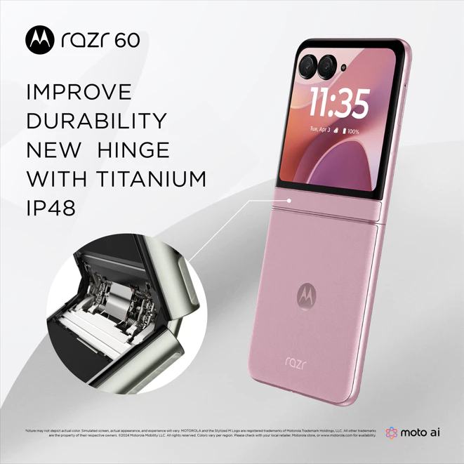 Motorola razr 60 : Ponsel Lipat Pesaing Samsung Galaxy Z Flip7 25 hinge motorola razr 60