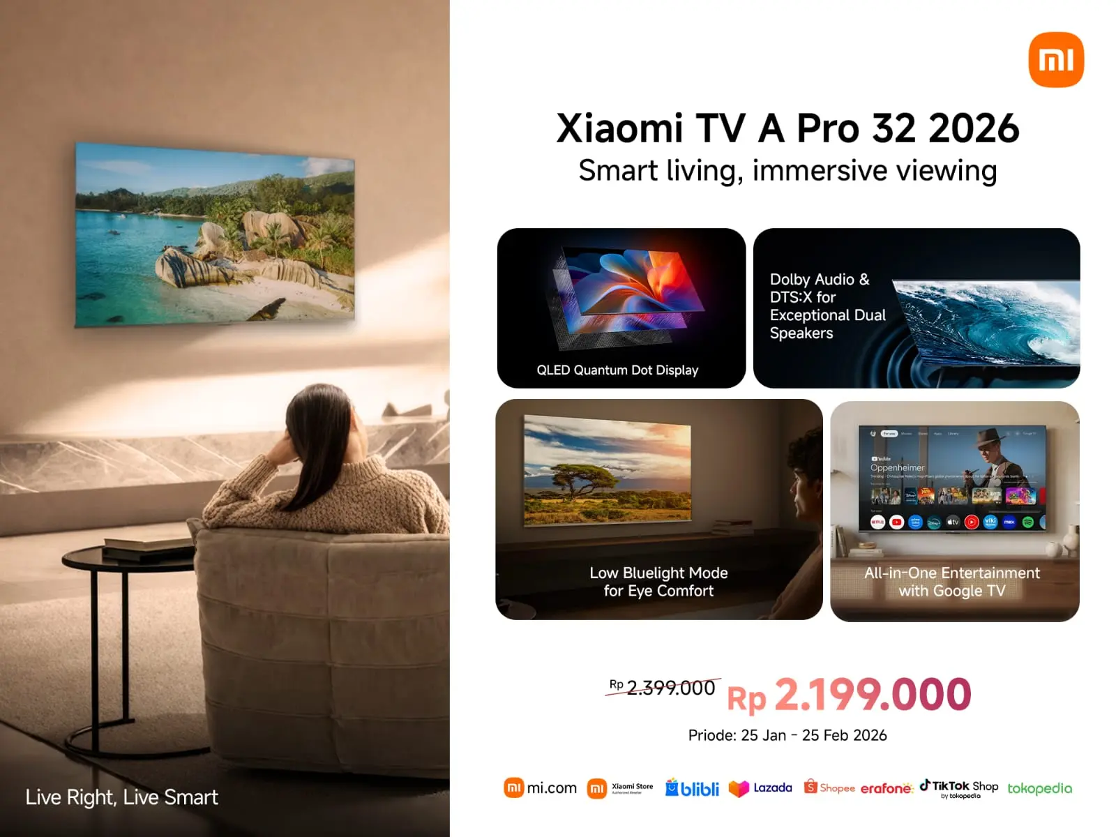 spesifikasi Xiaomi TV A Pro 32 2026