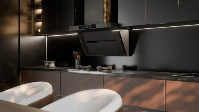 modena chimney cooker hood built in hob dapur