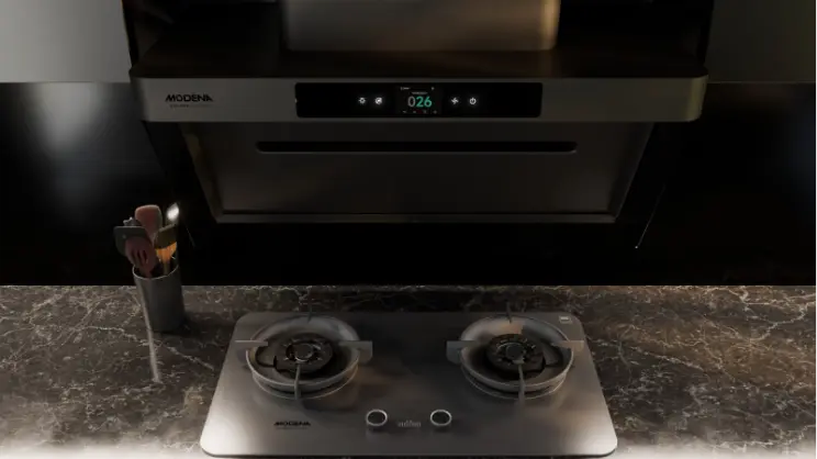 modena chimney cooker hood built in hob
