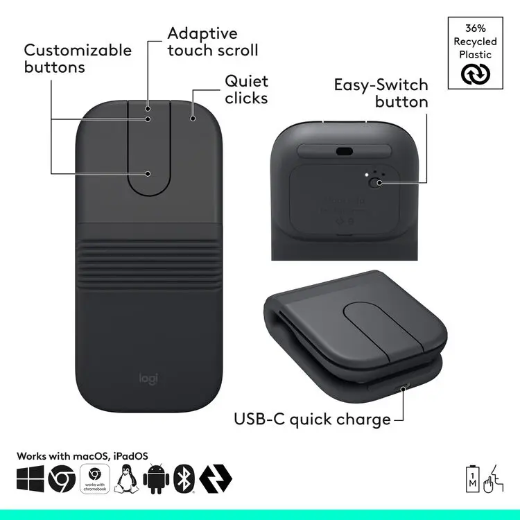 logitech mobi fold spec Spesifikasi Logitech Mobi Fold