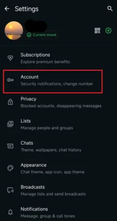 WA Account WA Account