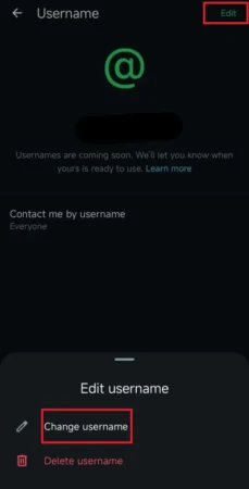 WA Change Username WA Change Username